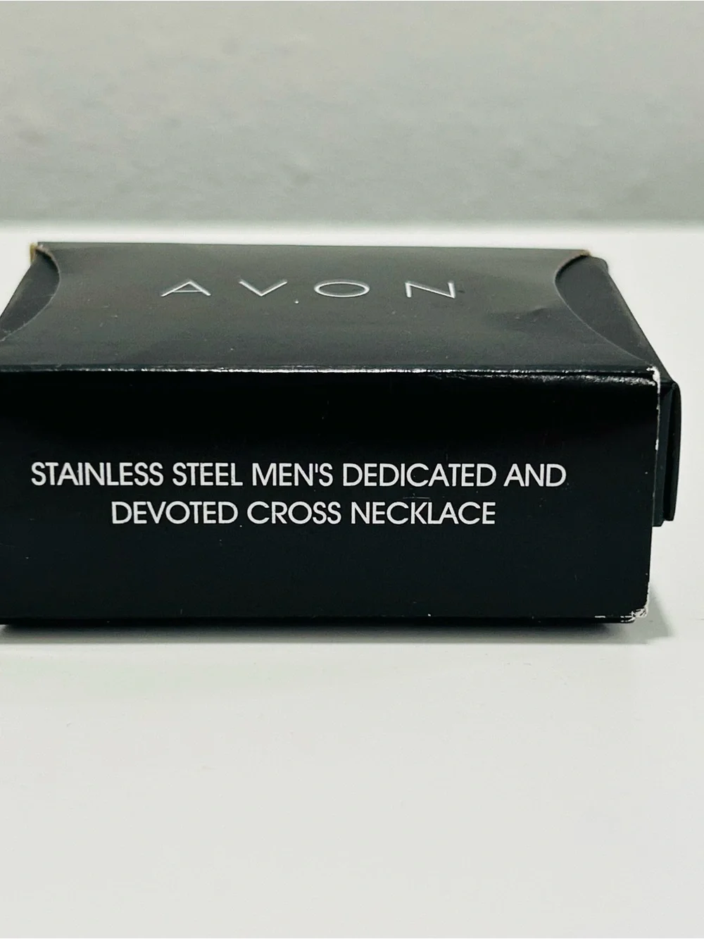Avon Mens Cross Necklace Stainless Steel Engraved DAD Silvertone 24
